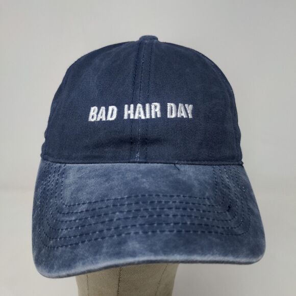 David and Young Men's Slideback Hat Blue OSFM Bad Hair Day Embroidered Logo - Picture 3 of 11